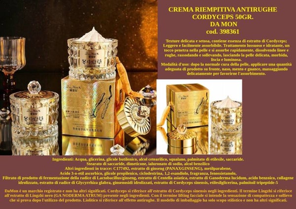 crema riempitiva antirughe cordyceps Da Mon