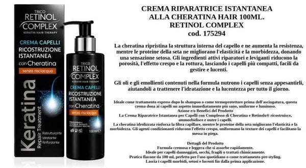 crema riparatrice istantanea alla cheratina Retinol Complex