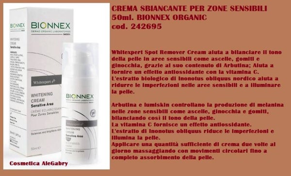 Crema sbiancante per zone sensibili Bionnex organic