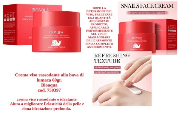 crema viso rassodante alla bava di lumaca Bioaqua