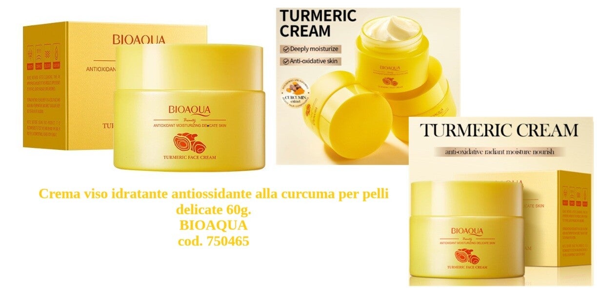 crema viso antiossidante alla curcuma Bioaqua