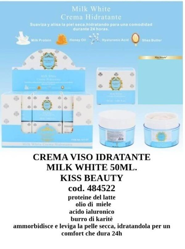 crema viso idratante milk white Kiss Beauty