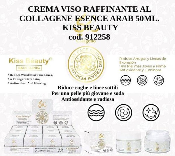 crema viso raffinante al collagene essenza araba Kiss Beauty