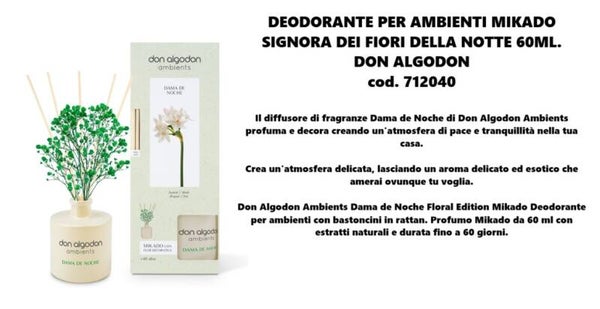 deo ambienti mikado fiori Don Algodon