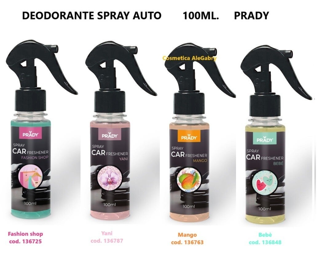 deodorante spray per auto Prady