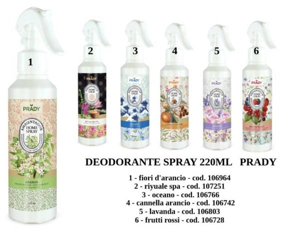 deodorante spray per ambienti Prady