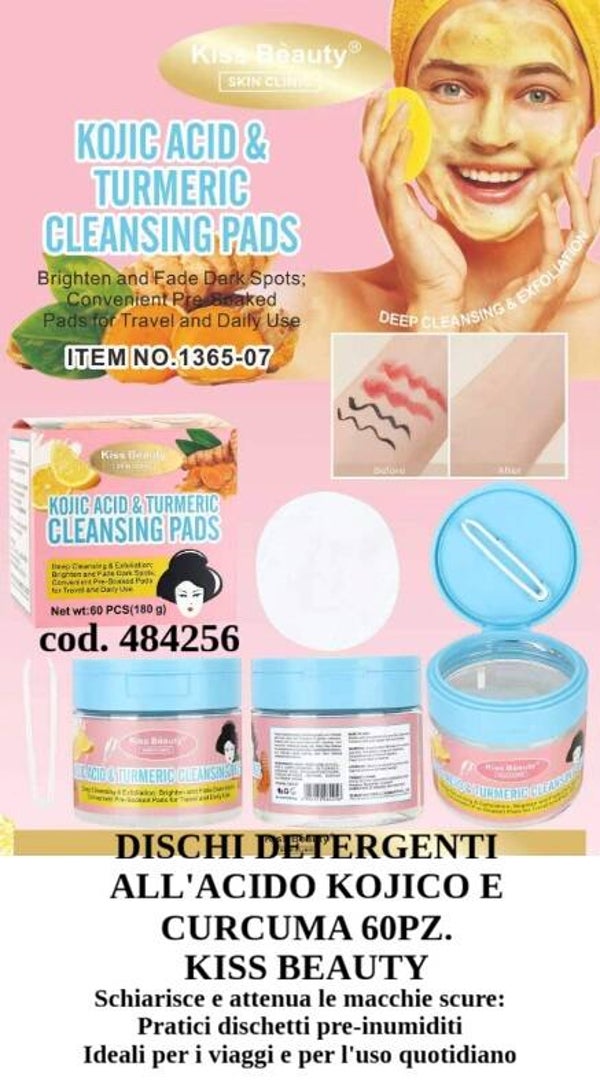 dischi detergenti all'acido kojico e curcuma Kiss Beauty