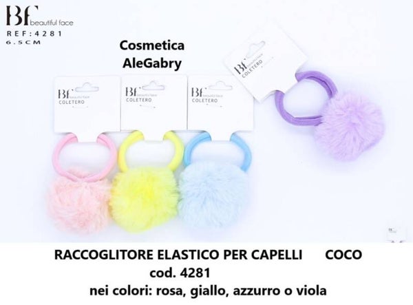 elastico per capelli ponpon Beautiful Face