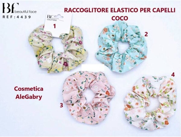 elastico per capelli in stoffa motivo floreale Coco