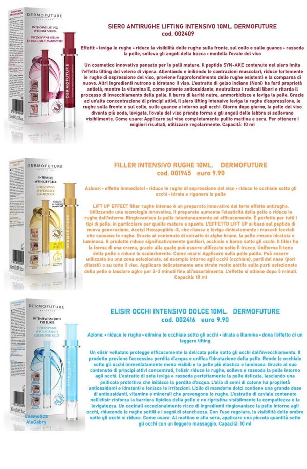 siero, filler e elisir Dermofuture