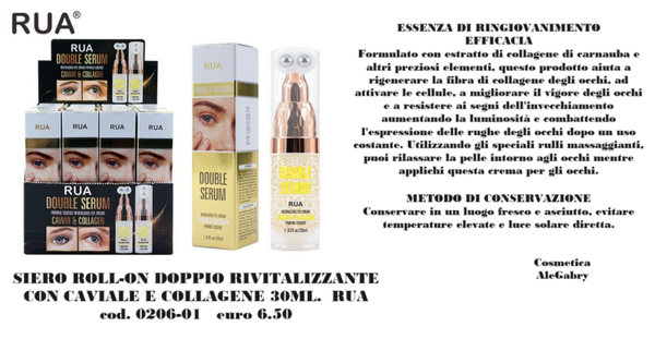 siero roll on doppio rivitalizzante con caviale e collagene rua
