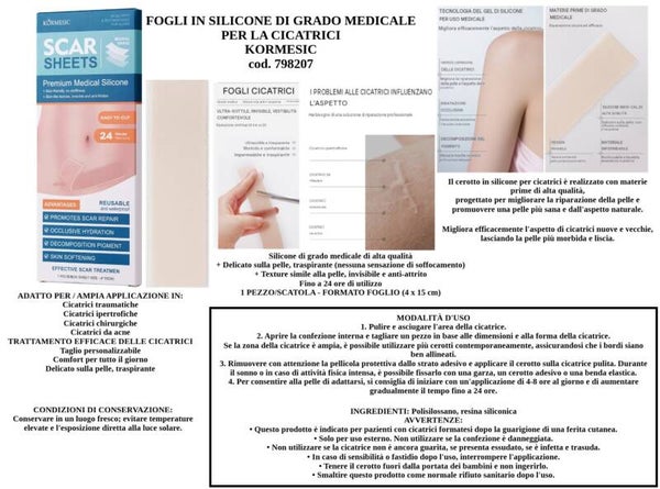 fogli di silicone di grado medicale per cicatrici Kormesic