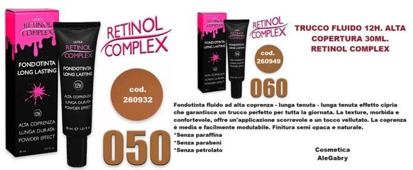 trucco fluido 12h alta copertura Retinol Complex