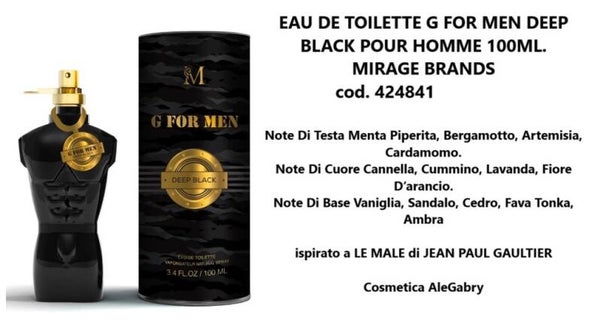 eau de toilette G for men deep black Mirage Brands