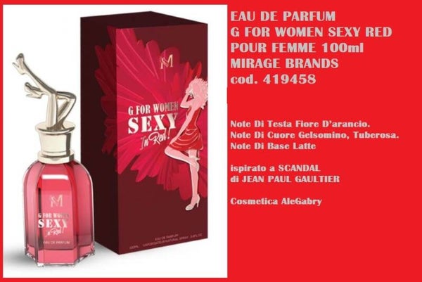 eau de parfum G for Women sexy red Mirage Brands