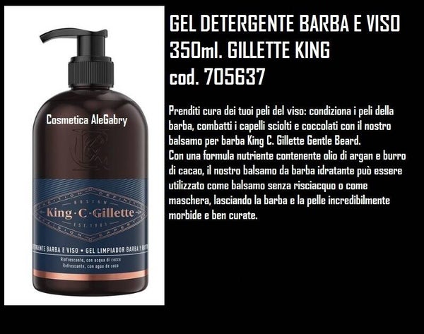 gel detergente barba e viso Gillette King