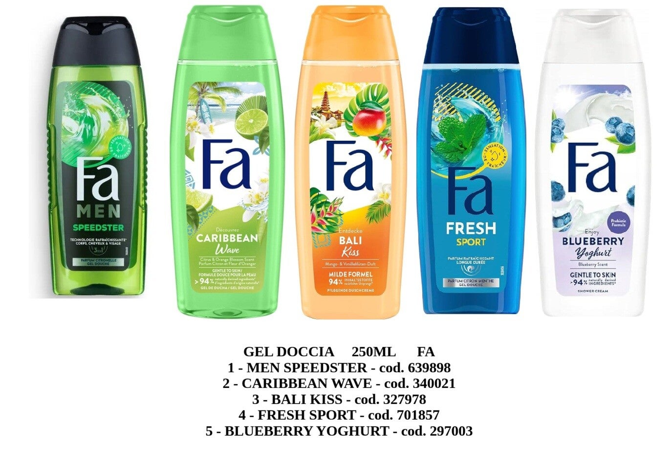 gel doccia 250ml Fa
