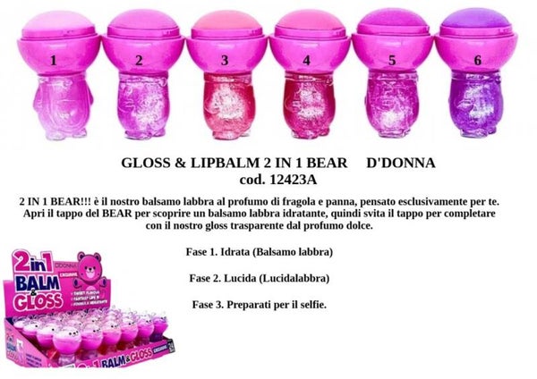 gloss e lipbalm 2 in 1 bear D'Donna