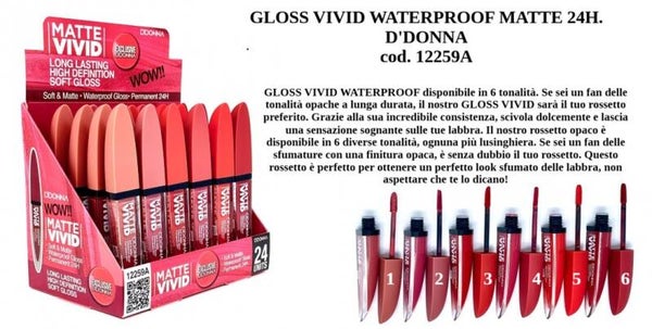 gloss vivid waterproof mattte 24h D'Donna