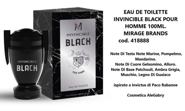 eau de toilette invincible black Mirage Brands