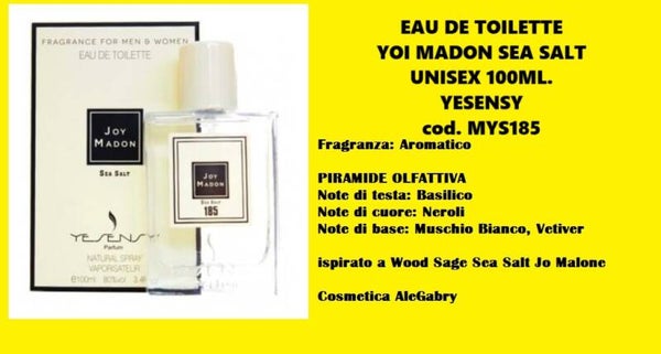 eau de toilette joi madon sea salt Yesensy