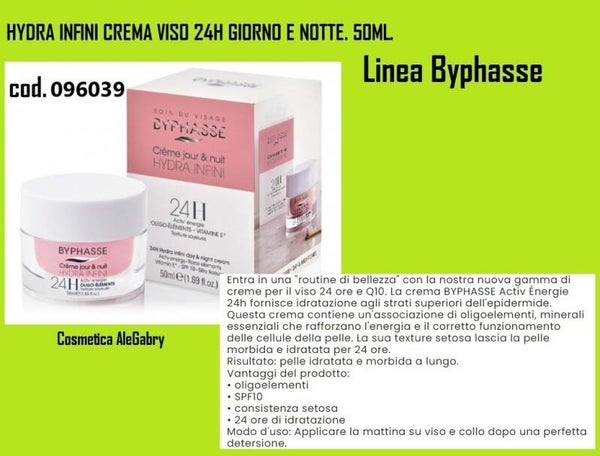 hydra infini crema viso 24h giorno e notte Byphasse