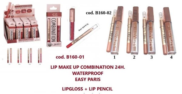 lipgloss+lip pencil Easy Paris