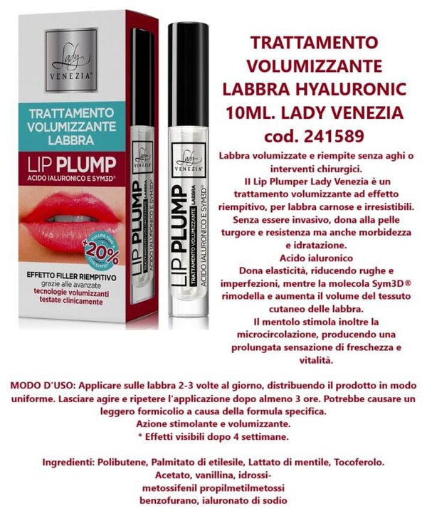trattamento labbra volumizzante riempito con acido ialuronico ed effetto filler sym3D Lady Venezia