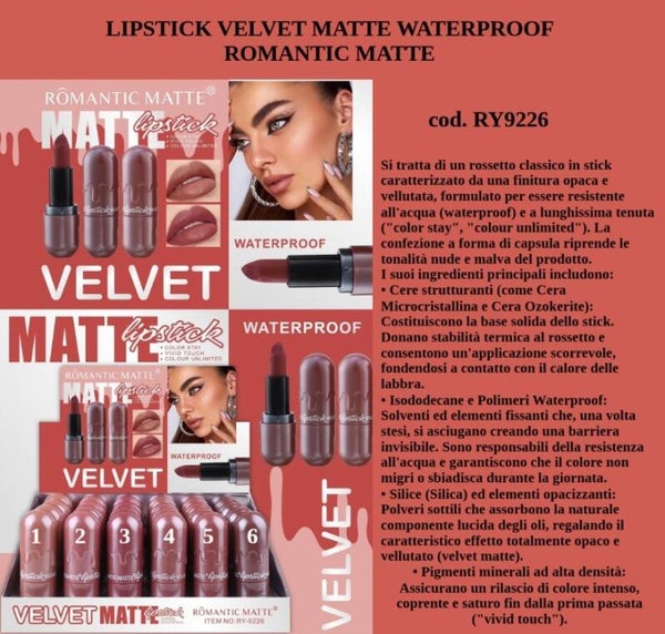 lipstick velvet matte Romantic Matte