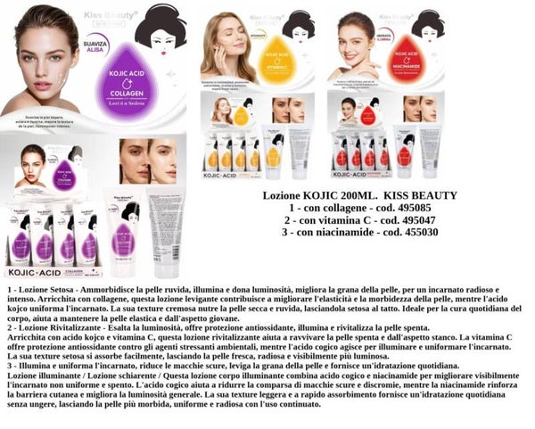 lozione per il viso con acido kojico Kiss Beauty
