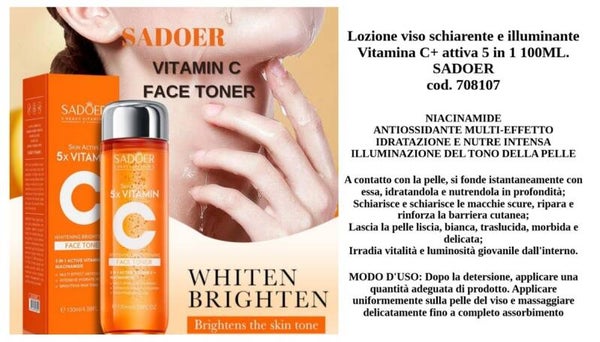 lozione viso schiarente e illuminante vitamina C Sadoer