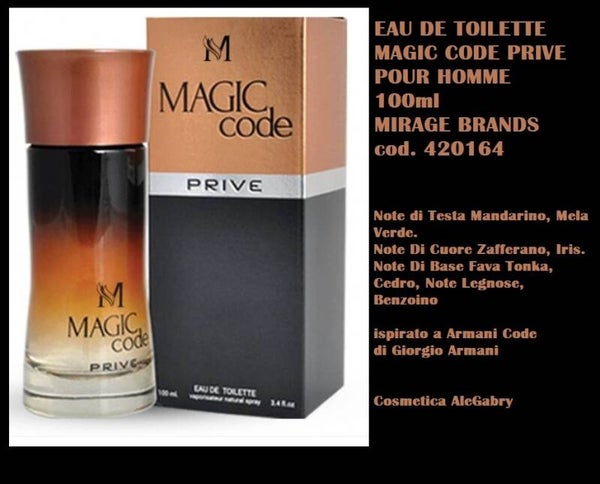 eau de toilette magic code prive Mirage Brands