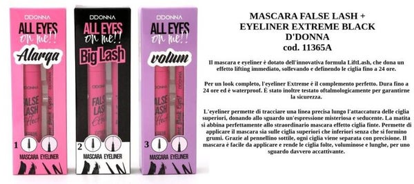 mascara false lash+exeliner extreme black D'Donna