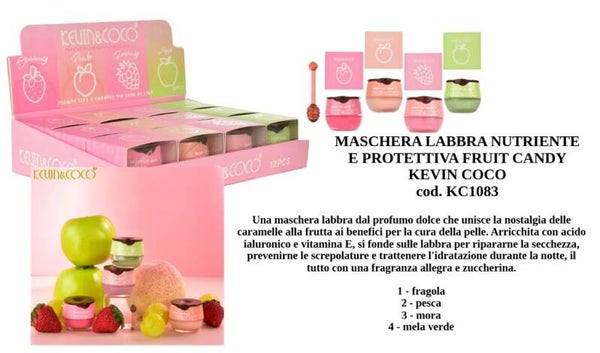 maschera labbra nutriente e protettiva fruit candy Kevin & Coco