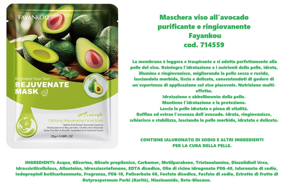 maschera viso all'avocado Fayankou