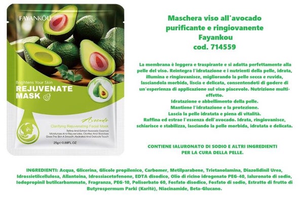 maschera viso all'avocado Fayankou