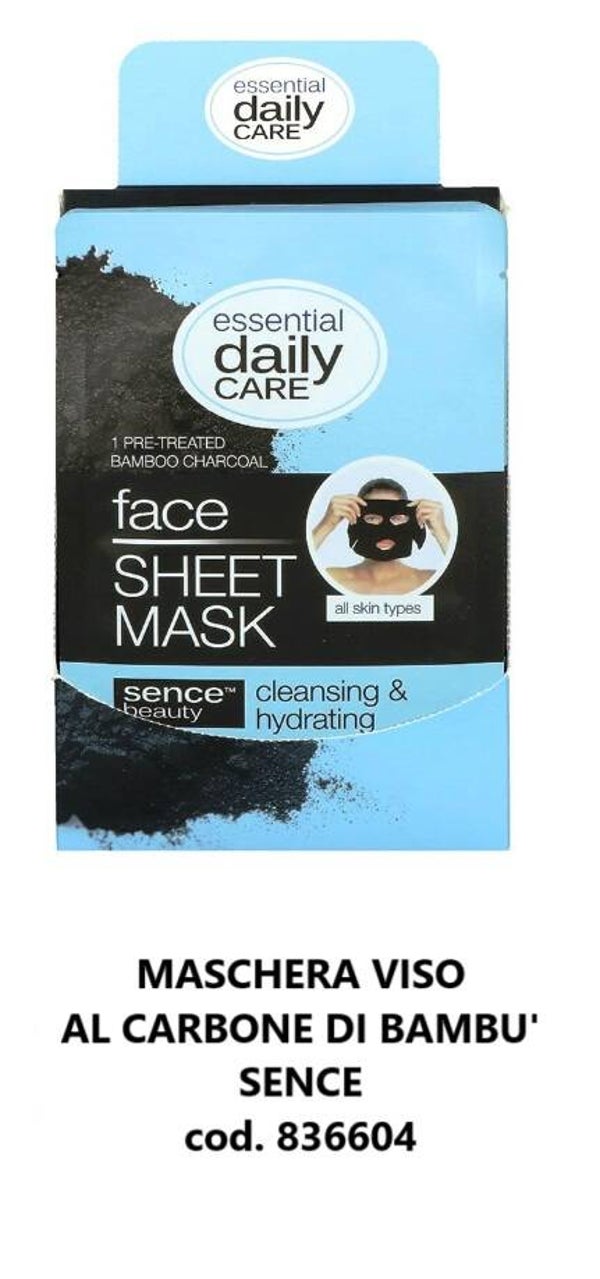 maschera viso al carbone di bambu Sence