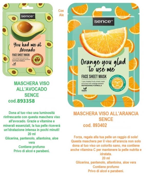 maschera viso vegane Sence