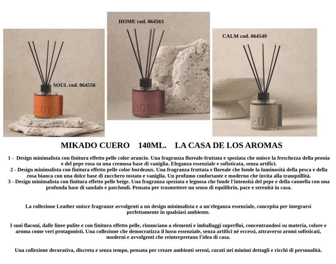 mikado cuero La casa de los aromas