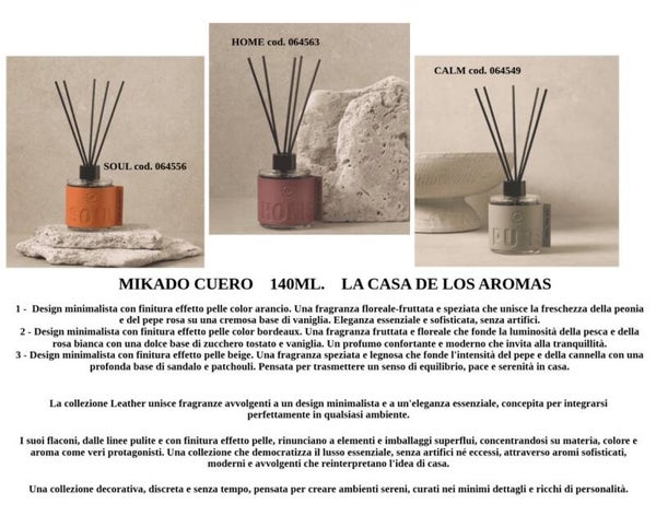 mikado cuero La casa de los aromas