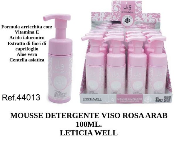 mousse detergente viso rosa arab Leticia Well