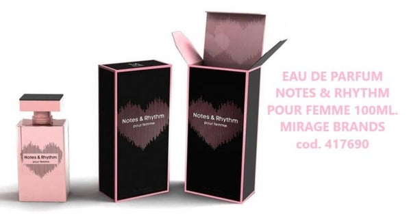 eau de parfum notes & rhythm Mirage Brands