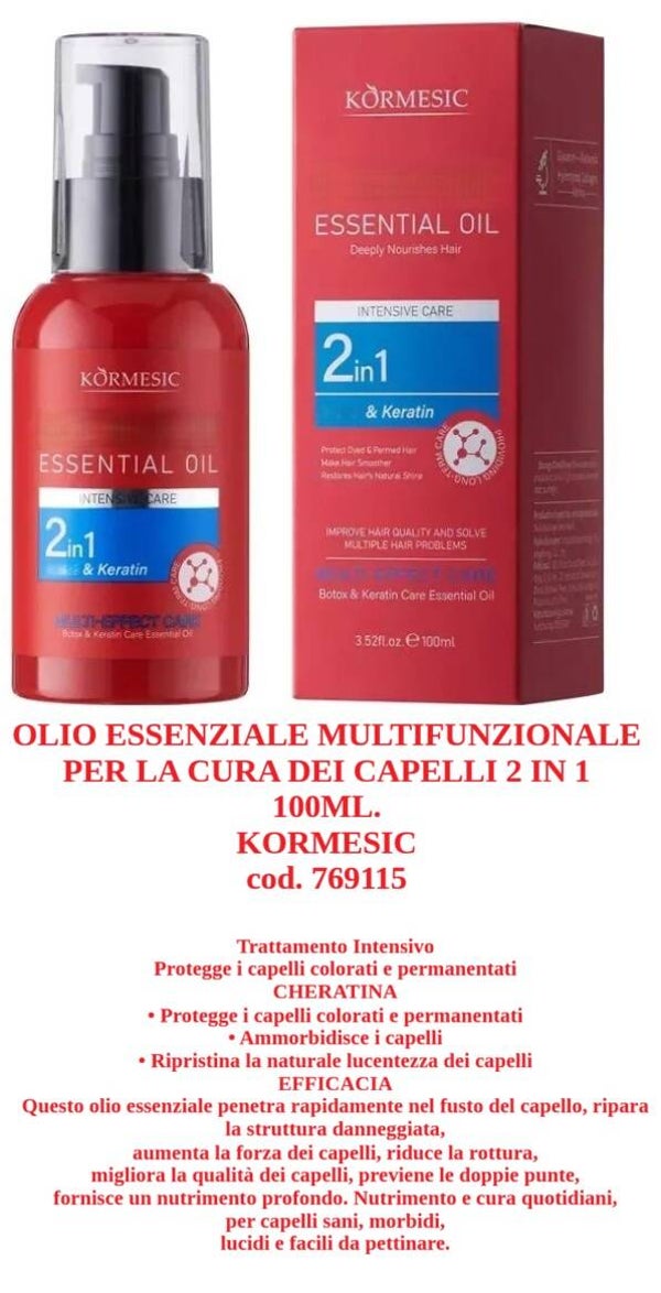 olio essenziale per la cura dei capelli Kormesic