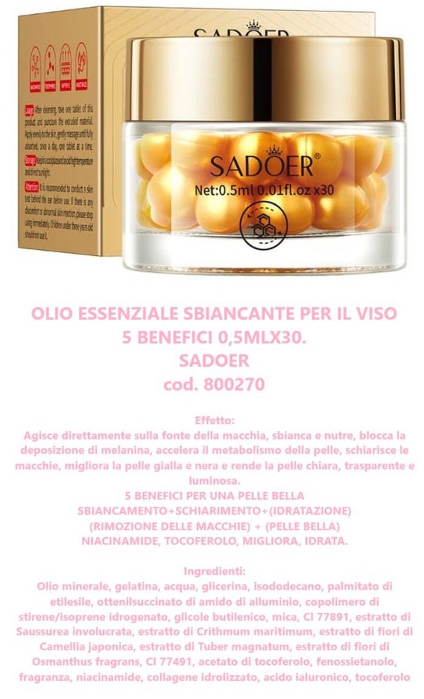 olio essenziale sbiancante per il viso Sadoer