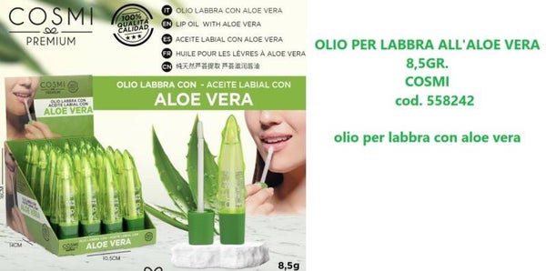 olio per labbra all'aloe vera Cosmi