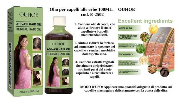 olio per capelli alle erbe Ouhoe