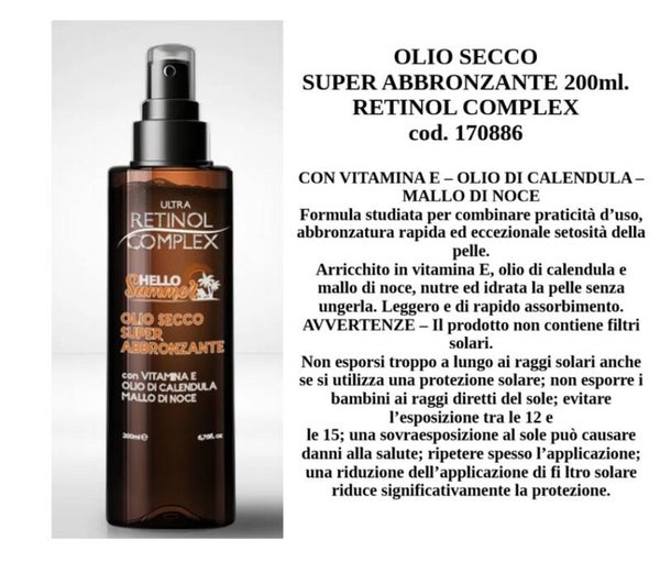 olio secco super abbronzante Retinol Complex