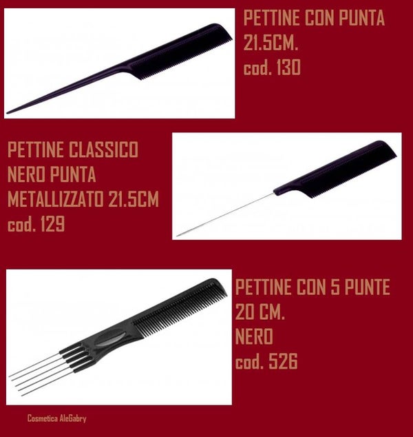 pettini con punta vari modelli Beauty care