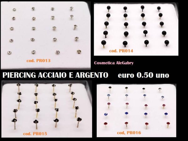 piercing in acciaio e argento