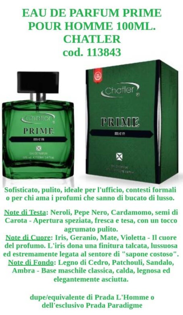 eau de parfum prime Chatler